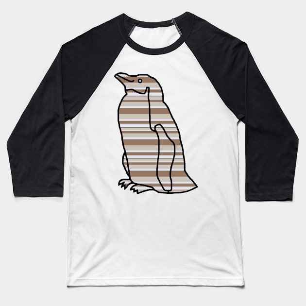 Stone Stripes Penguin Baseball T-Shirt by ellenhenryart